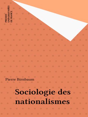 cover image of Sociologie des nationalismes
